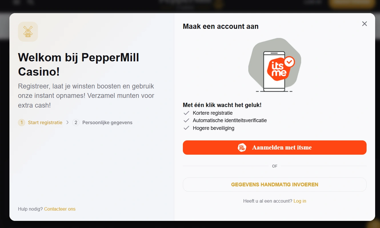 Beste online casino België registratie en verificatie via itsme